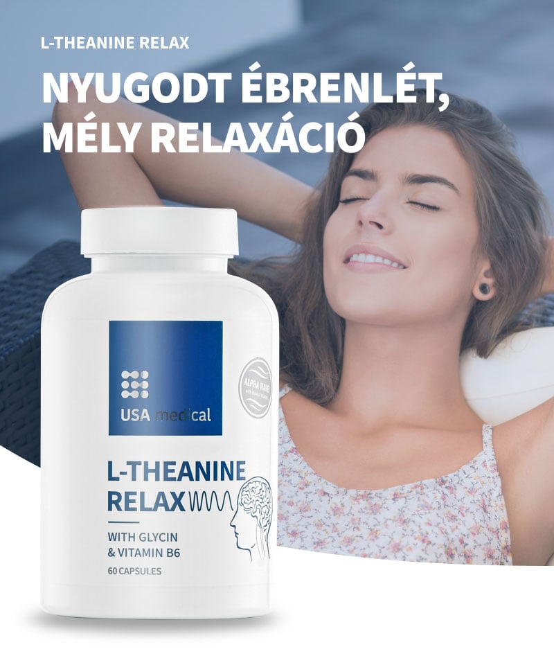 USA Medical RELAX kapszula AlphaWave® L-theanine-nel és glicinnel 60 db