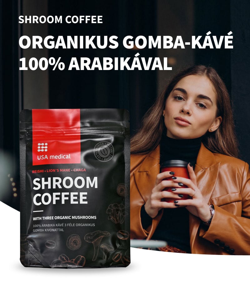USA Medical Gomba kávé 100% arabikával és 3 organikus gombakivonattal