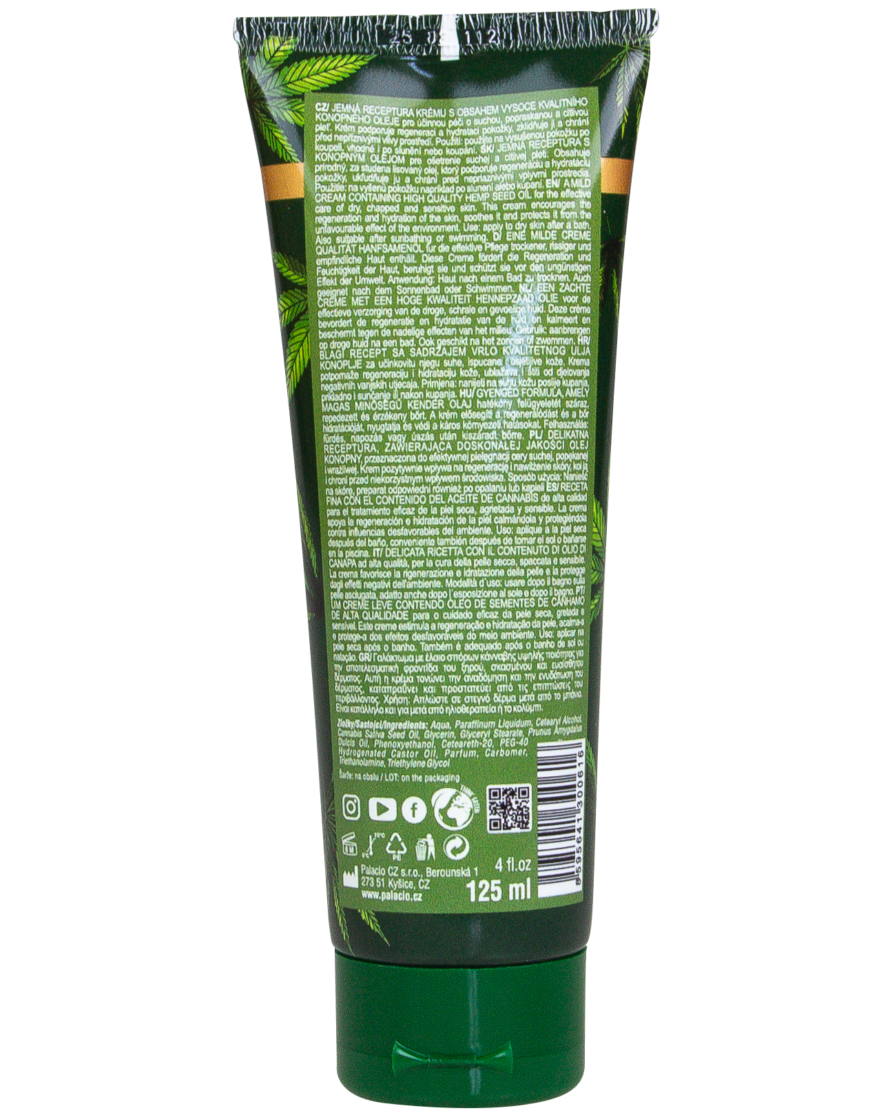 Palacio kézkrém (kender olajjal) 125ml - 2. kép